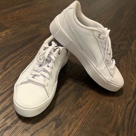 white puma shoes size 8.5 leather - Picture 2 of 4